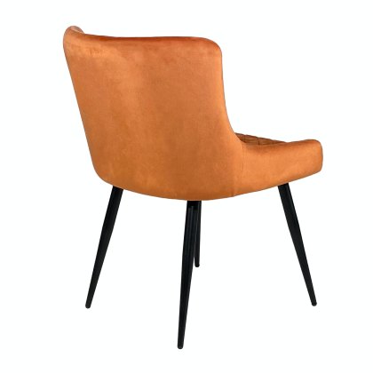 Malmo - Dining Chair (Burnt Orange Velvet)