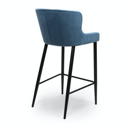 Malmo - Bar Stool (Blue Velvet)