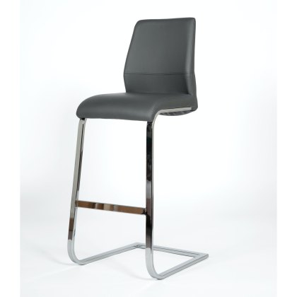 Seattle - Bar Stool (Grey Faux Leather)