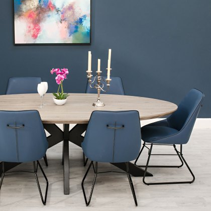 Prescot - Oval Dining Table 220cm (Grey)