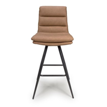 Nobo - Swivel Bar Chair (Tan Faux Leather)