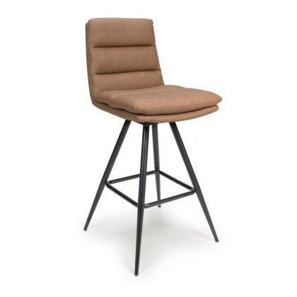 Nobo - Swivel Bar Chair (Tan Faux Leather)