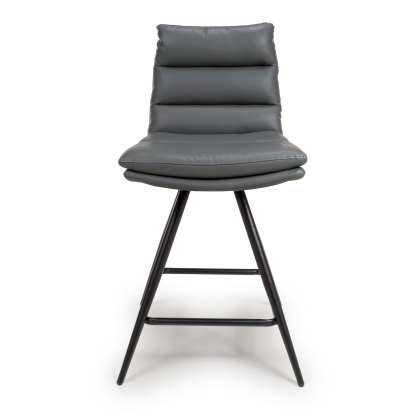Nobo - Swivel Counter Chair (Grey Faux Leather)