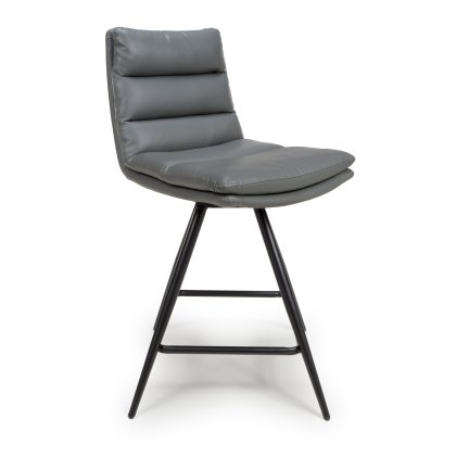 Nobo - Swivel Counter Chair (Grey Faux Leather)