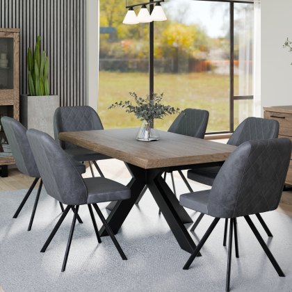 Texas - Dining Table with Metal Star Base (180cm)