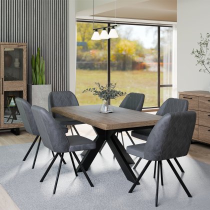 Texas - Dining Table with Metal Star Base (140cm)
