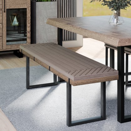 Texas - Bench with Taupe Seat Pad (180cm)