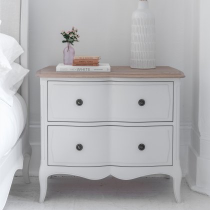 Amelie - Wide Two Drawer Bedside