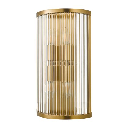 Dar - Eleanor 4 Light Wall Light Natural Brass and Glass Dar - Eleanor 4 Light Wall Light Natural Brass and Glass