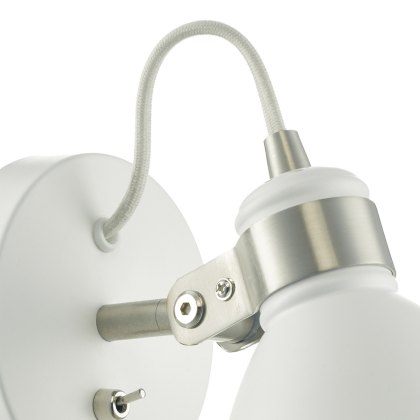 Dar - Frederick Single Wall Spotlight White Satin Chrome