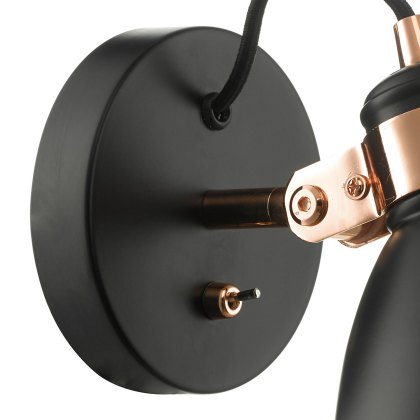 Dar - Frederick Single Wall Spotlight Black Copper