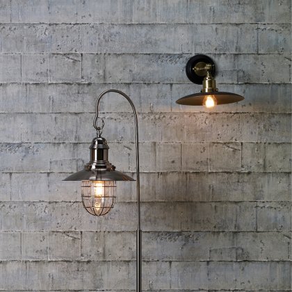 Dar - Hannover 1 Light Wall Bracket Black Antique Brass
