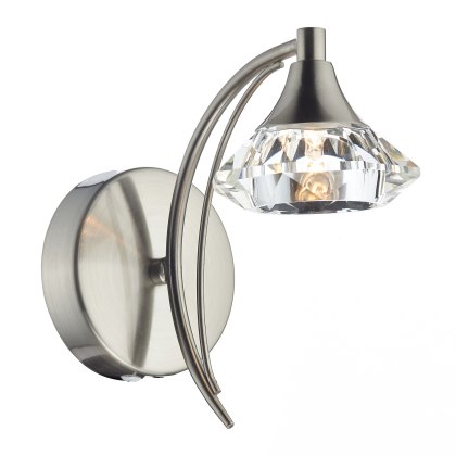 Dar - Luther Wall Light Satin Chrome Crystal