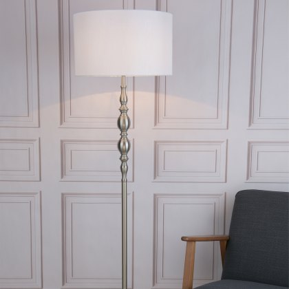 Dar - Madrid Table Lamp Satin Chrome With Shade