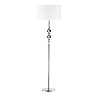 Dar - Madrid Floor Lamp Satin Chrome With Shade