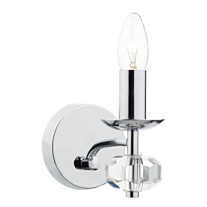 Dar - Oleana Wall Light Polished Chrome Crystal