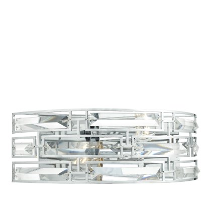 Dar - Seville 2 Light Wall Light Crystal Polished Chrome