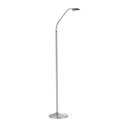Dar - Wellington Task Floor Lamp Satin Chrome LED
