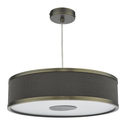 Dar - Alvaro 3 Light Single Pendant Antique Bronze Mushroom