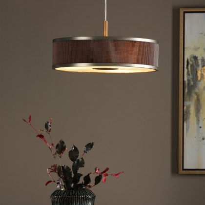 Dar - Alvaro 3 Light Single Pendant Antique Bronze Mushroom