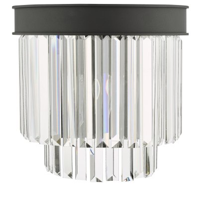 Dar - Celeus 2 Light Wall Light Anthracite Crystal