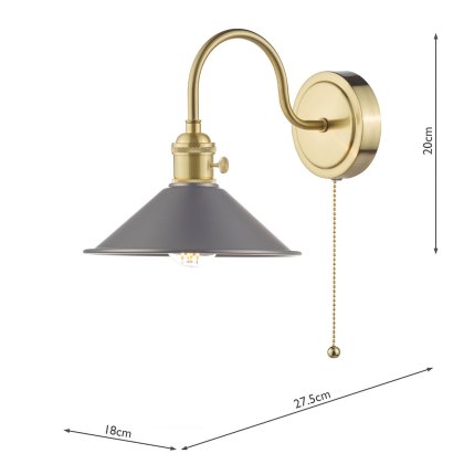 Dar - Hadano Wall Light Brass With Antique Pewter Shade