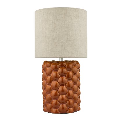 Dar - Jayden Table Lamp Orange Glaze With Shade