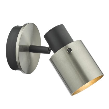 Dar - Ryan Single Wall Spotlight Brushed Nickel Matt Black
