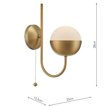 Dar - Andre Wall Light Aged Brass