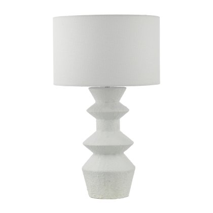 Dar - Bidelia Table Lamp Matt White with Linen Shade Dar - Bidelia Table Lamp Matt White with Linen Shade