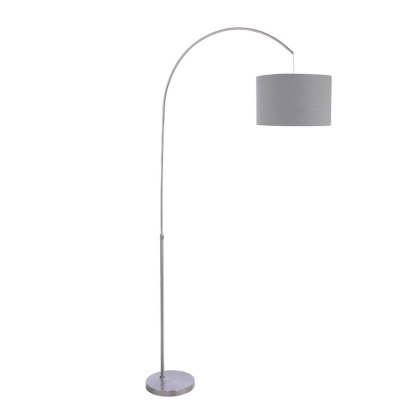 Dar - Bow Floor Lamp Satin Nickel with Shade Dar - Bow Floor Lamp Satin Nickel with Shade