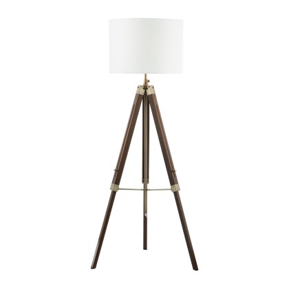 Dar - Easel Floor Lamp Dark Wood With Shade