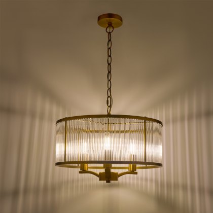 Dar - Evelyn 3 Light Pendant Antique Bronze and Glass Dar - Evelyn 3 Light Pendant Antique Bronze and Glass