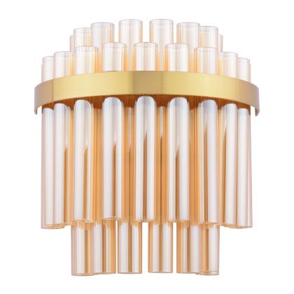 Dar - Imani 2 Light Wall Light Natural Brass And Champagne