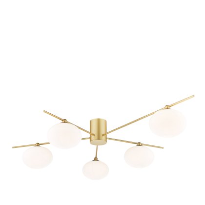 Dar - Jasper 5 Light Semi Flush Painted Gold