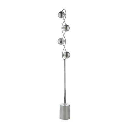 Dar - Lysandra 4 Light Floor Lamp Polished Chrome and Smoked Glass