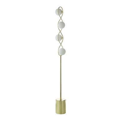 Dar - Lysandra 4 Light Floor Lamp Polished Gold and Opal Glass
