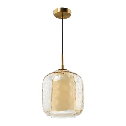 Dar - Majella Pendant Aged Brass and Champagne Glass