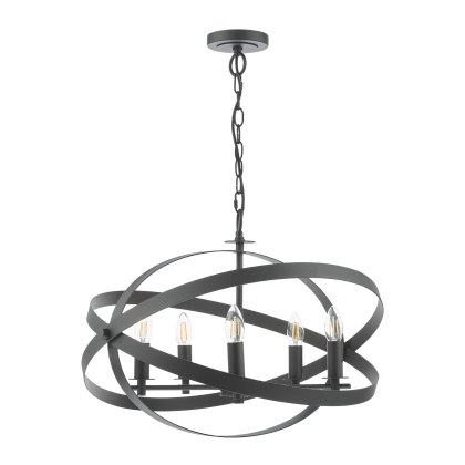 Dar - Nitya 5 Light Pendant Matt Black