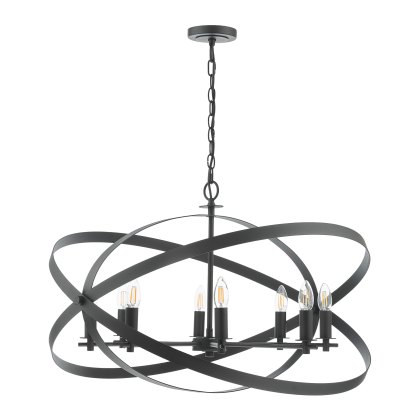 Dar - Nitya 8 Light Pendant Matt Black