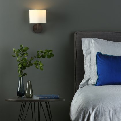 Dar - Ferrara Wall Light Brushed Bronze With Shade Dar - Ferrara Wall Light Brushed Bronze With Shade
