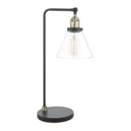 Dar - Ray Table Lamp Antique Brass and Glass