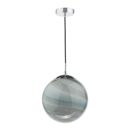 Dar - Saturn Pendant Planet Style Glass and Polished Chrome Dar - Saturn Pendant Planet Style Glass and Polished Chrome