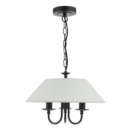 Dar - Sivan 3 Light Pendant Matt Black With Shade