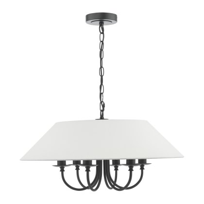 Dar - Sivan 6 Light Pendant Matt Black With Shade