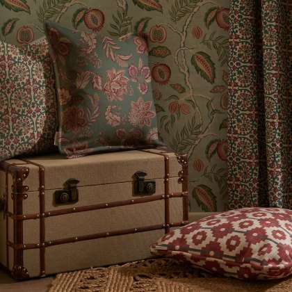 Esselle - Kashmir Jacobean Teal/Raspberry Cushion