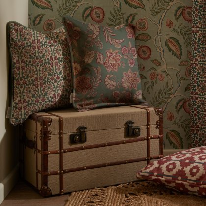 Esselle - Veda Linen Teal/Raspberry Cushion