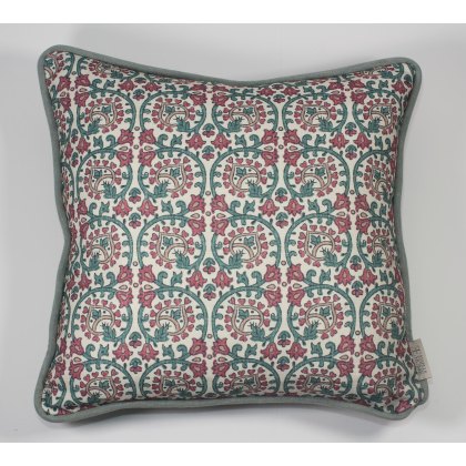 Esselle - Veda Linen Teal/Raspberry Cushion Esselle - Veda Linen Teal/Raspberry Cushion