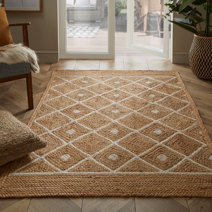 Esselle - Prestbury Diamond Handbraided Natural Rug (120x170cm)