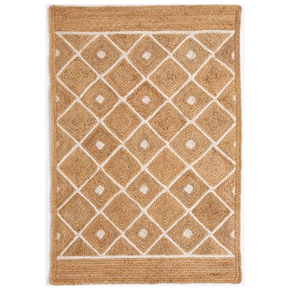 Esselle - Prestbury Diamond Handbraided Natural Rug (120x170cm) Esselle - Prestbury Diamond Handbraided Natural Rug (120x170cm)